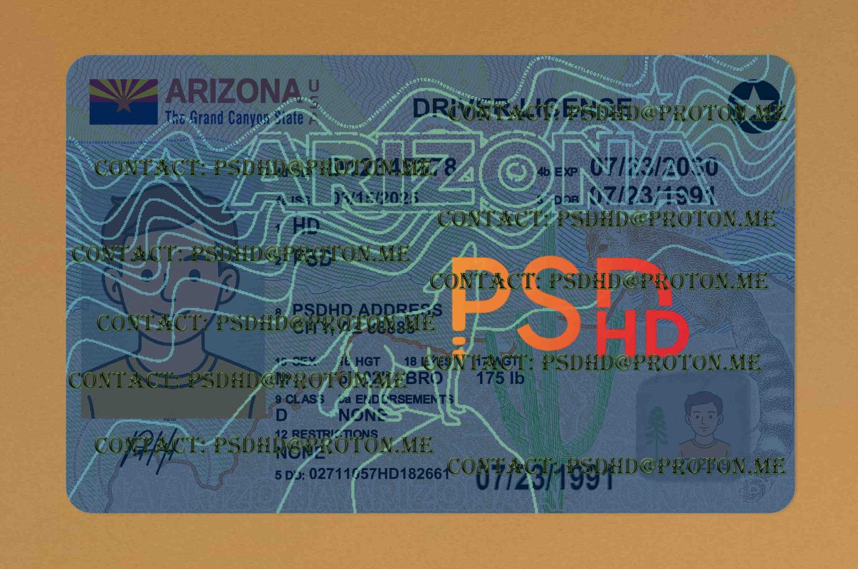 Arizona Drivers License Template New V1 1200 DPI