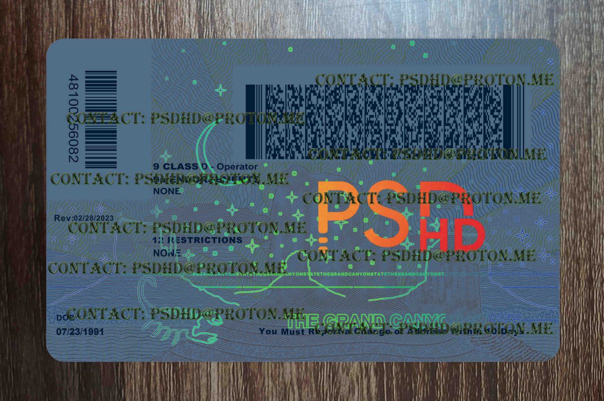 Arizona Drivers License Template New V1 1200 DPI