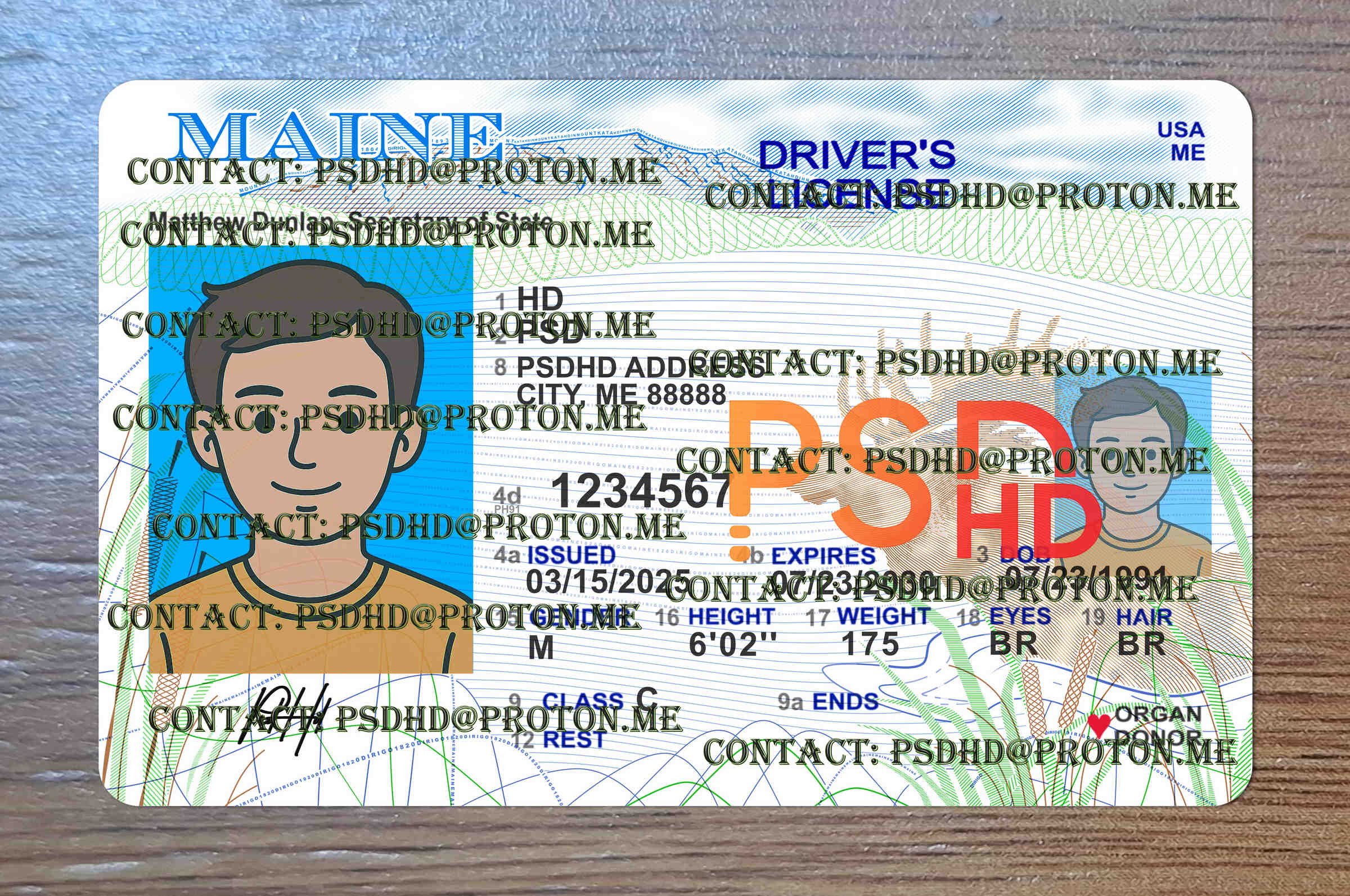 Fake Maine Drivers License New V2 1200 DPI Fake Maine Drivers License