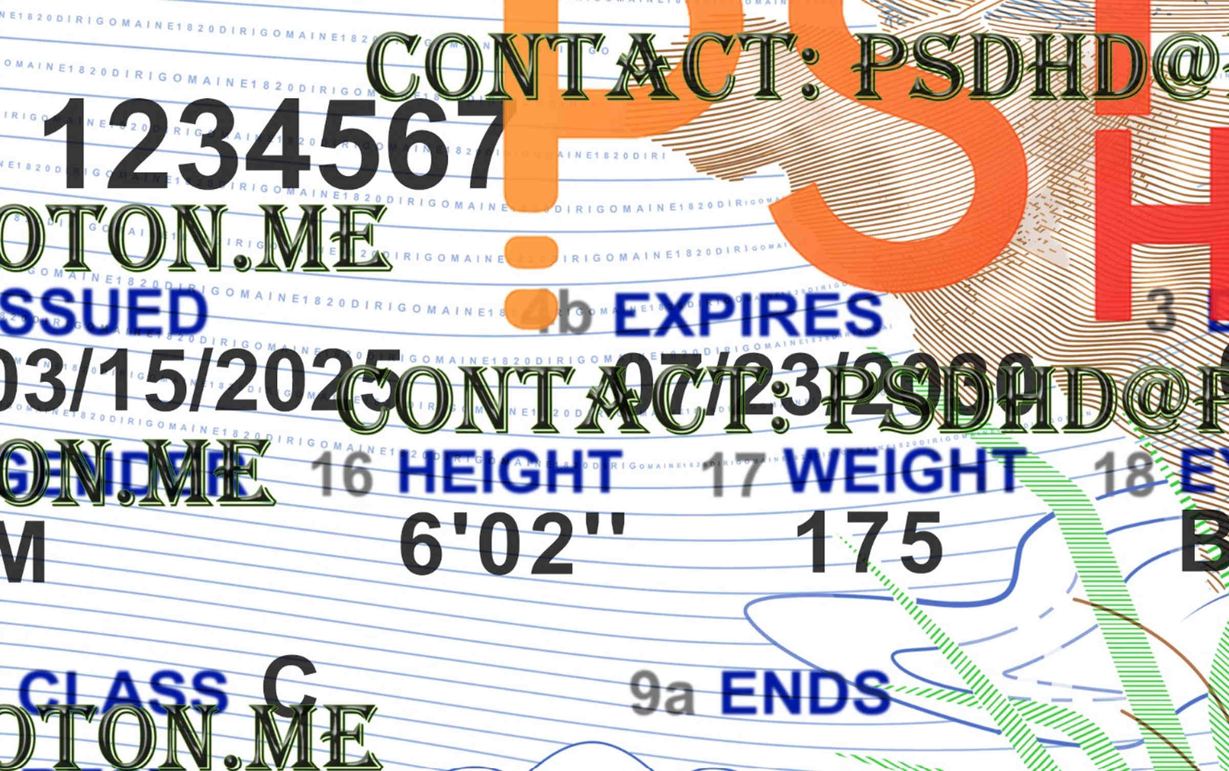 Fake Maine Drivers License New V2 1200 DPI Maine Driver License Template