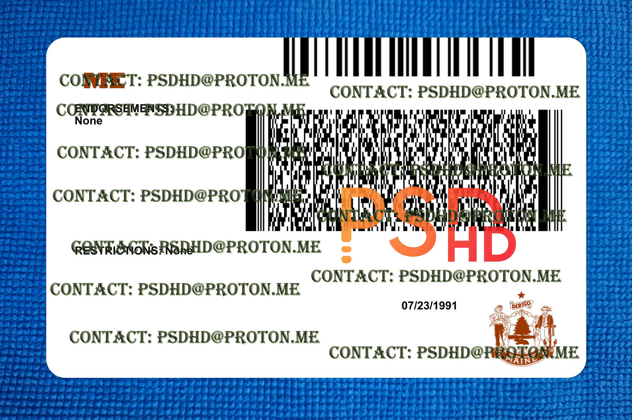 Fake Maine Drivers License New V2 1200 DPI back maine drivers license