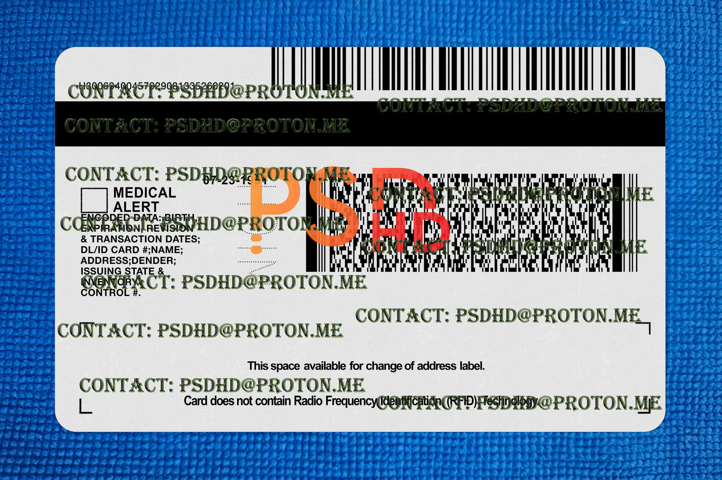 Fake Michigan Drivers License New V2 1200 DPI back of a michigan id