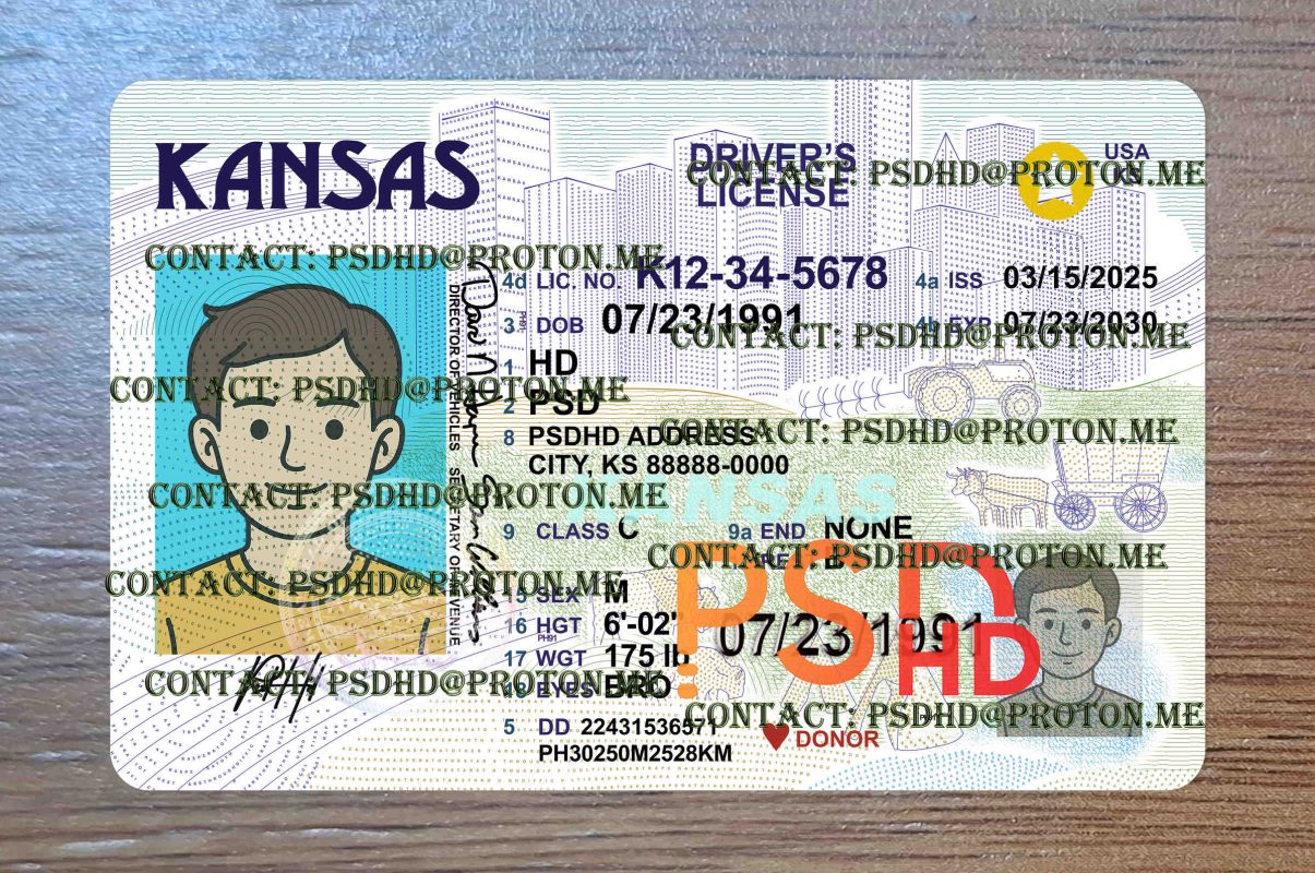 kansas drivers license template