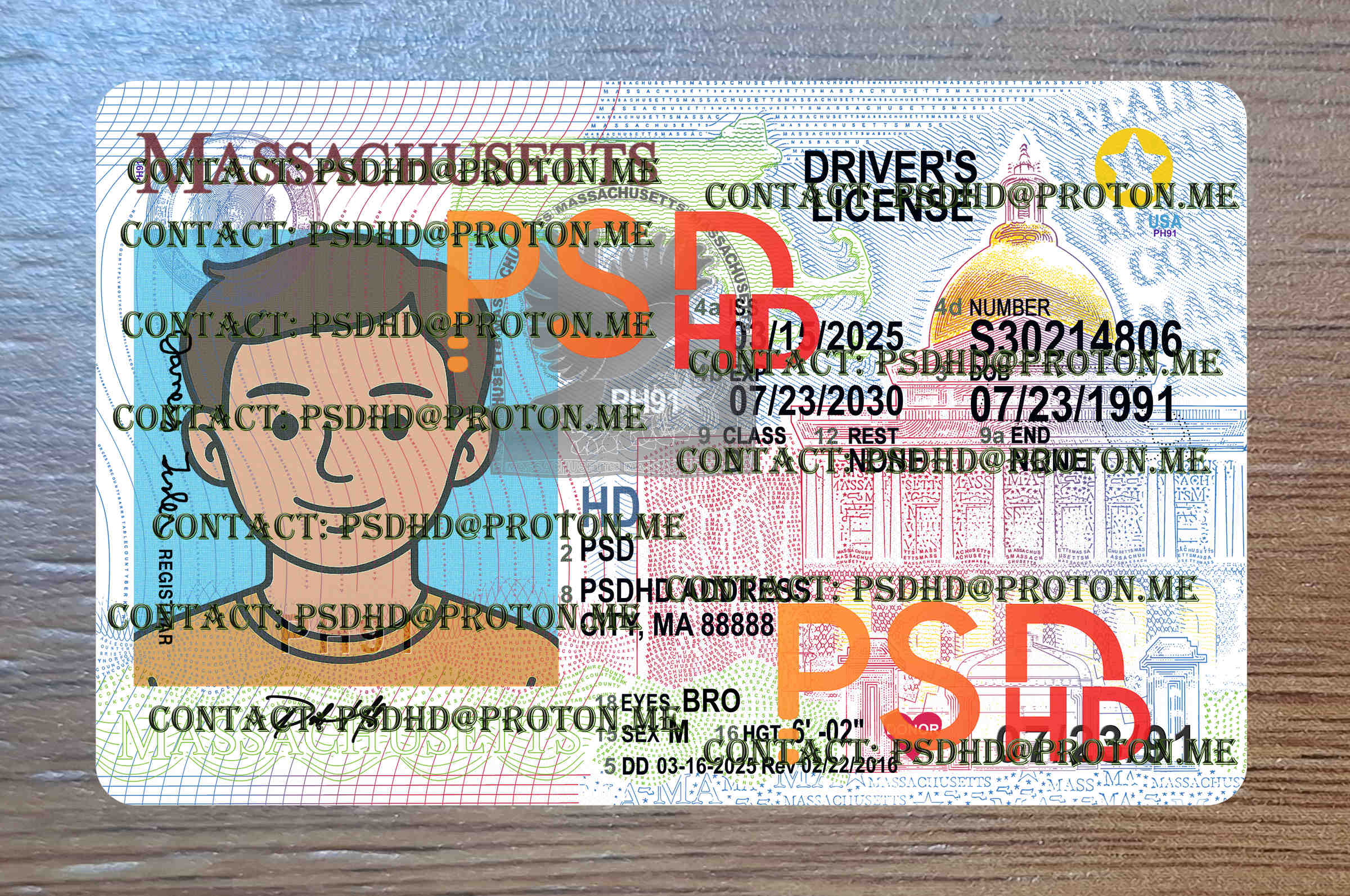 Massachusetts Drivers License Template New V1 1200 DPI massachusetts drivers license template