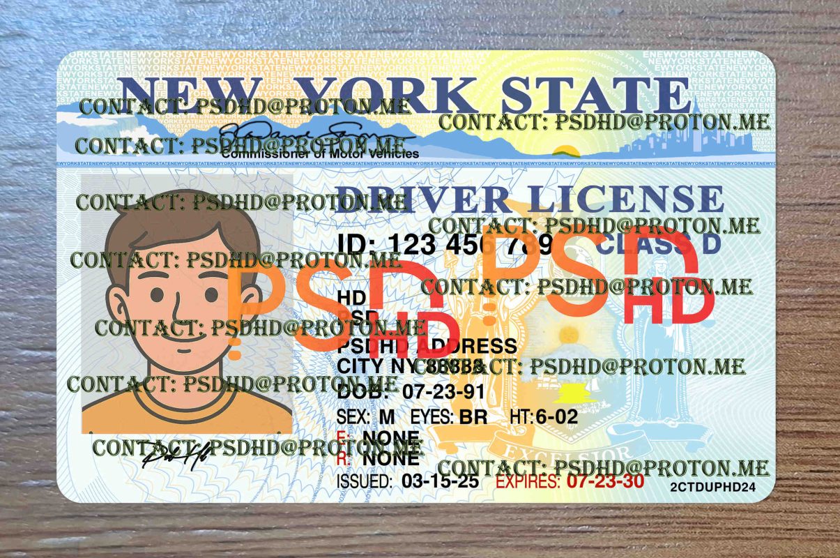 new york driver license template
