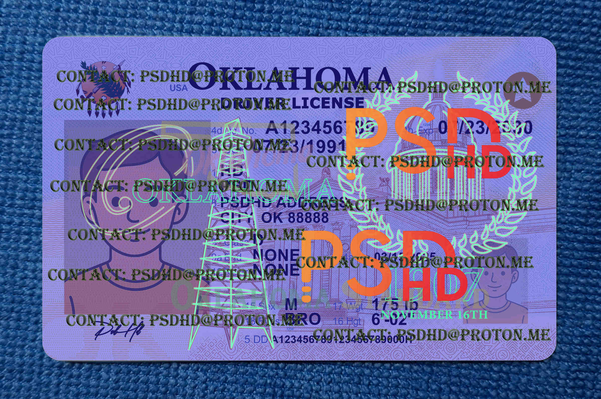 Oklahoma Drivers License Template New V1 1200 DPI fake oklahoma driver license