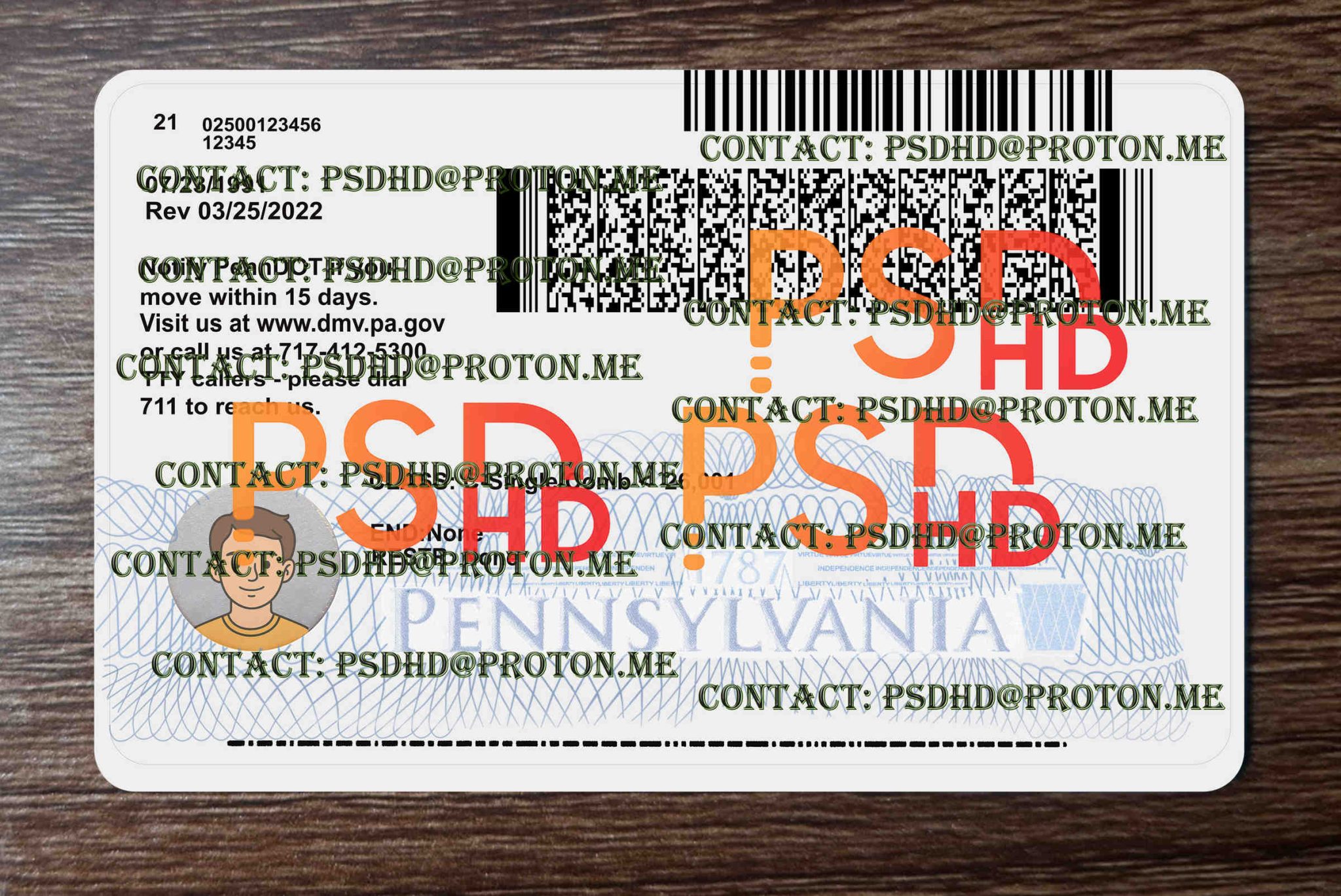 Pennsylvania Drivers License Template New V1 2400 DPI