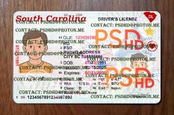 south carolina drivers license template