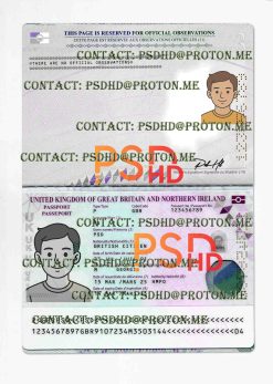 PSDHD – Editable PSD Templates (Driver License, Passport, ID Card) Great Britain Passport Template