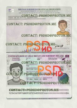 UK Passport Psd Template Free