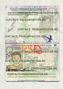 UK Passport Psd Template