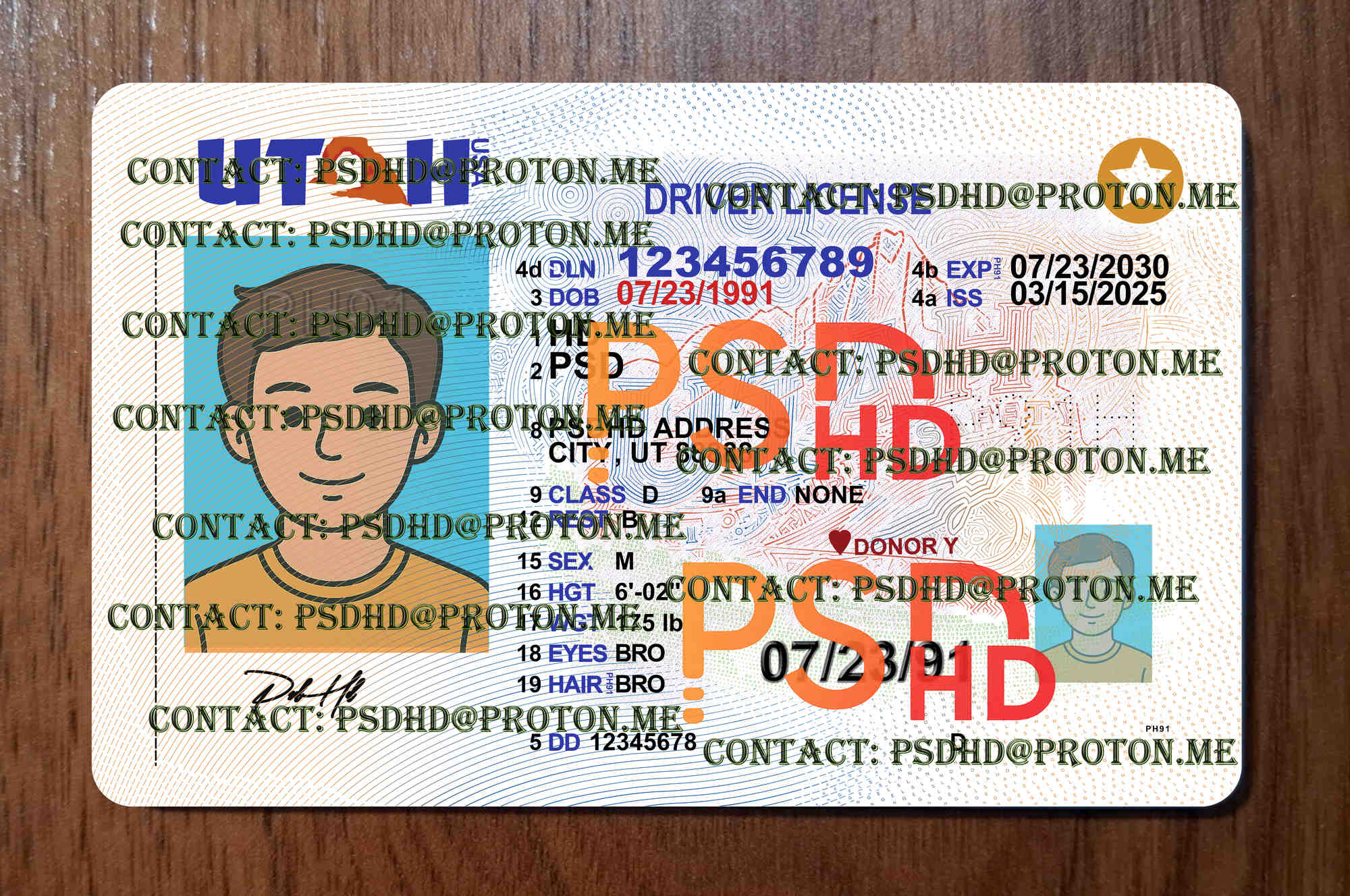 Utah Drivers License Template New V1 1200 DPI – Editable PSD utah drivers license template